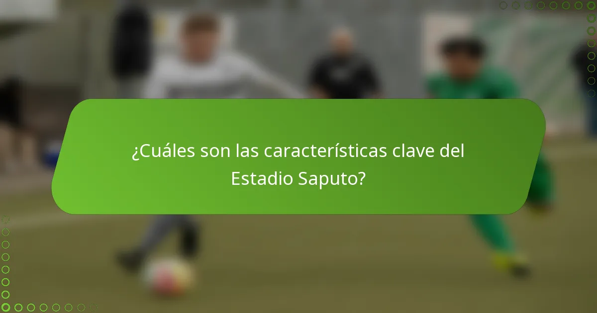 ¿Cuáles son las características clave del Estadio Saputo?