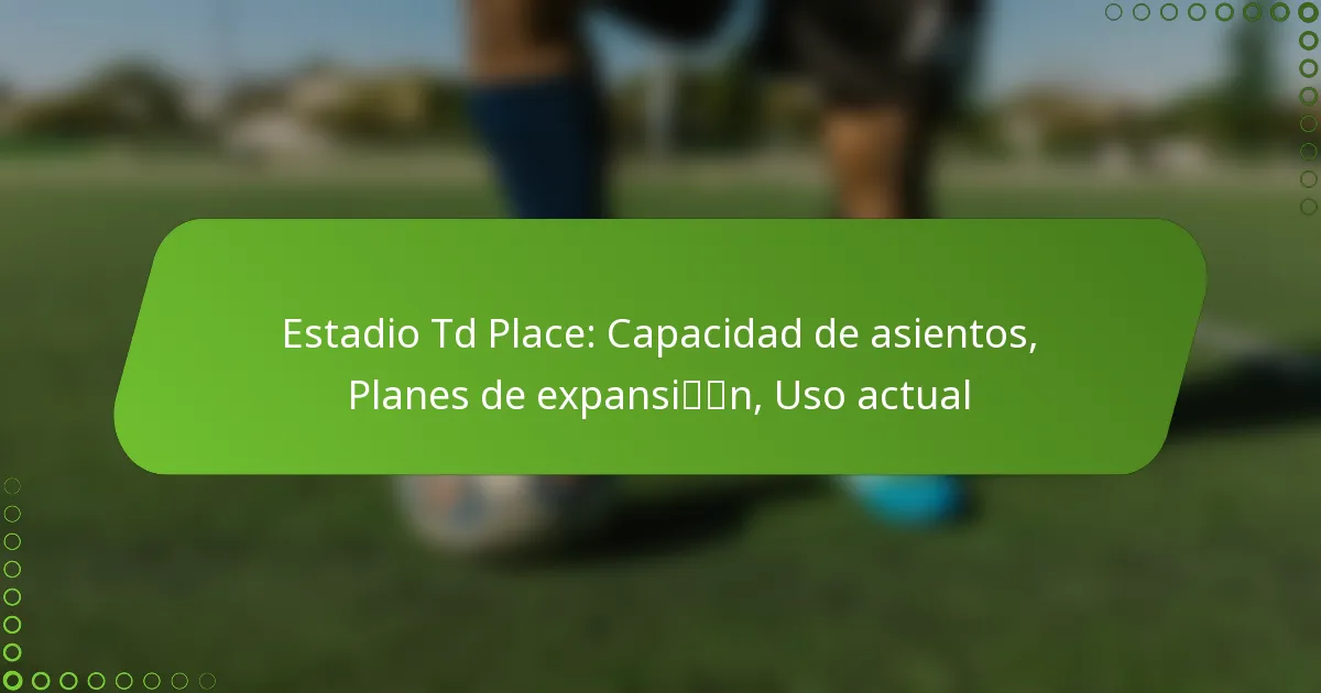 Estadio Td Place: Capacidad de asientos, Planes de expansión, Uso actual