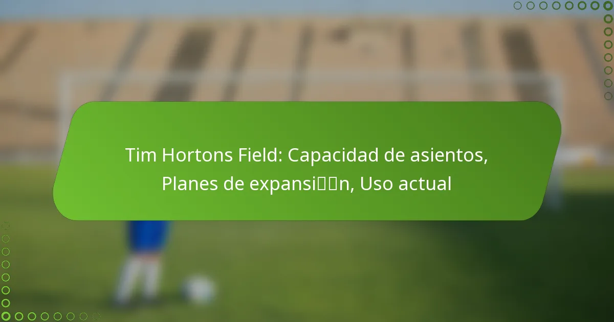 Tim Hortons Field: Capacidad de asientos, Planes de expansión, Uso actual